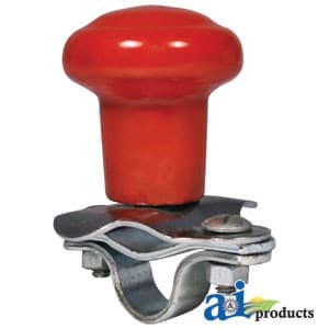 5A6R - Spinner, Aluminum Steering Wheel (red plastic coated knob)
