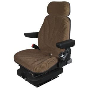 F10A4010 - Seat, F10 Series, Low Pro Air Suspension, Brown Checkered Cloth - Image 1