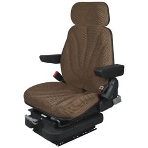 F10M4110 - Seat, F10 Series, Low Pro Mechanical Suspension, Brown Checkered Cloth - Image 1