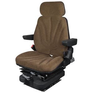 F10M4140 - Seat, F10 Series w/ Isolator, Low Pro Mechanical Suspension, Brown Checkered Cloth - Image 1