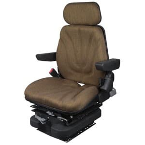F10M4142 - Seat, F10 Series w/ Isolator, Low Pro Mechanical Suspension, Brown Cloth - Image 1
