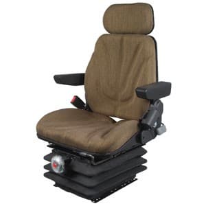 F10M6112 - Seat, F10 Series, Mechanical Suspension, Brown Cloth - Image 1