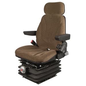 F10M6140 - Seat, F10 Series w/ Isolator, Mechanical Suspension, Brown Checkered Cloth
