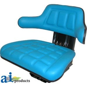 W222BU - Seat w/ Wrap Around Back W/Arms, Blue Vinyl, 300 lb / 136 kg Weight Limit - Image 1
