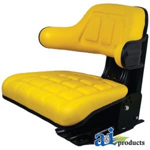 W222YL - Seat w/ Wrap Around Back W/Arms, Yellow Vinyl, 300 lb / 136 kg Weight Limit - Image 1