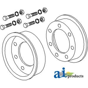 80A502 - Rim, Two Wheel Halves w/ Bolts - Image 1