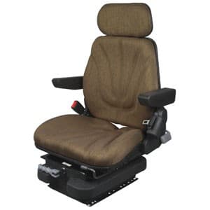 F10M4112 - Seat, F10 Series, Low Pro Mechanical Suspension, Brown Cloth - Image 1