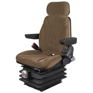 F10M6110 - Seat, F10 Series, Mechanical Suspension, Brown Checkered Cloth - Image 1