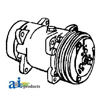 1688310M2 - Compressor, New, Sanden w/ Clutch (9689)
