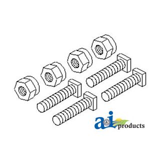 26A1-C - Battery Bolts & Nuts, Square Head, 5/16" (4 Pk)