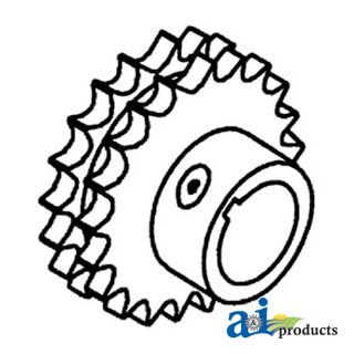 281768M91 - Double Sprocket, Beater Shaft