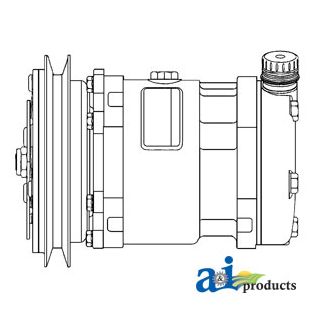 351223T91 - Compressor, New, Sanden w/ Clutch (8478)