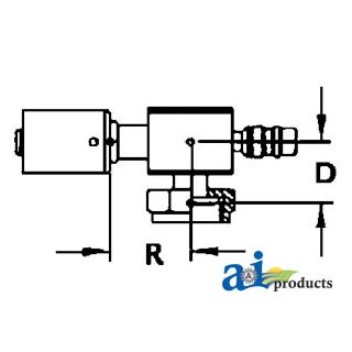 451-3130 - Steel 90° Female Tube-O W/ R134a Service Port Fitting