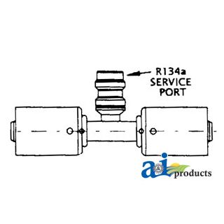 461-3108 - Straight Splicer W/ R134a Service Port Steel Beadlock Fitting