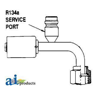 461-3270 - Steel 90° Female O-Ring W/ R134a Service Port Fitting