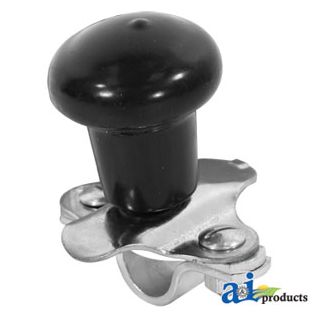 5A6BL - Spinner, Aluminum Steering Wheel Black Plastic Coated Knob