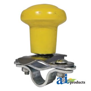 5A6YL - Spinner, Aluminum Steering Wheel Yellow Plastic Coated Knob