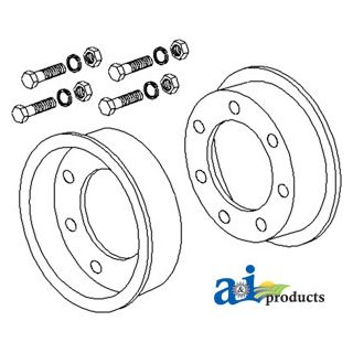 80A502 - Rim, Two Wheel Halves w/ Bolts