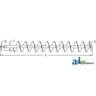 87280343 - Auger, Grain Tank Bottom; Ext. Wear