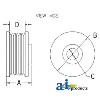 Afd5030 - Pulley, 8 Groove