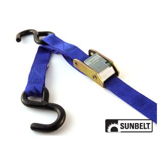 B1412490 - 6' X 1" Standard Cambuckle, Blue Webbing, Hooks