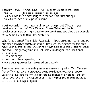 B152130 - Titanium Power Trimmer Line, .130" Twist