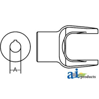 BP212028651-A - Implement Yoke, Round Bore 1 1/4 - 5/16 Keyway