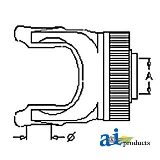 BP572100361 - Implement Yoke, Splined 1 3/8 - 6 Spline - RS Colla