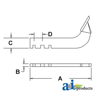 BSS2534BN - Box Scraper Shank W/ Point