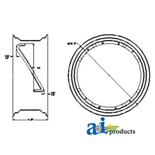 C5NN1050H - Rim, Power Adjust Wheel 11 X 28 4 Rail