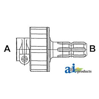 CA0015 - Radial Pin Clutch, 1 3/8" 6 Spl. Female / 1 3/8" 6 Spline Male, 3550 In/Lbs. Max Torq.