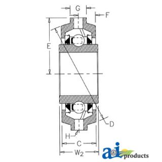 CDS211TTR23-I - Bearing, Rubber Mount Disc; Re-Lubricatable