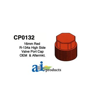 CP0132 - 16mm Red R-134a High Side Valve Port Cap Oem & Aftermarket 5 Pack