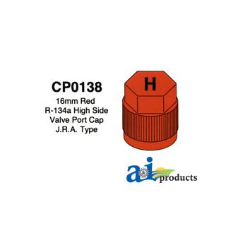 CP0138 - 16mm Red R-134a High Side Valve Port Cap J.R.A. Type 10 Pack