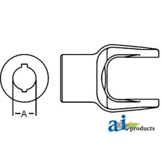 D108018 - Implement Yoke, N1000 Series, 1 1/8 Round Bore, 2 1/2 L