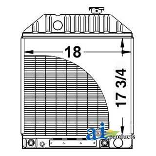 D3NN8005B - Radiator w/ Oil Cooler (Rear Fittings)