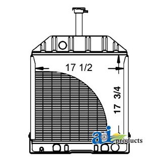 D8NN8005BB - Radiator w/ Oil Cooler (Rear Fittings)
