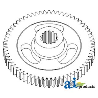 E84814 - Gear, 1000 RPM Impeller; 54 Tooth, Splined
