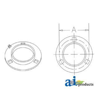 F3Z72-I - Flange Half, Bearing; Re-Lubricatable 3 Bolt W/ Zerk