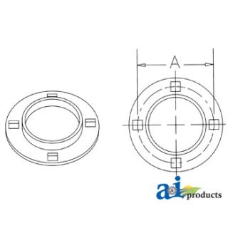 F480-I - Flange Half, Bearing; 4 Bolt Round