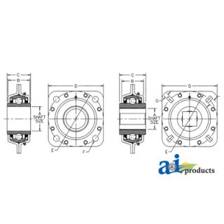 FD209RJA-I - Bearing, Flanged Disc; Round Bore, Re-Lubricatable
