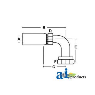 FJX90-12-10 - Hose End, Female JIC 37