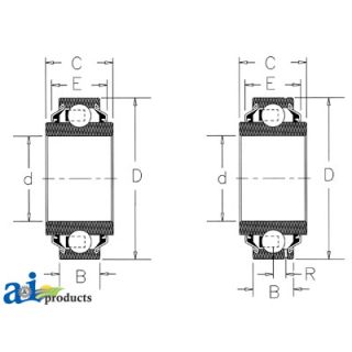 HPC103TP2-I - Bearing, Ball; Cylindrical, Hex Bore