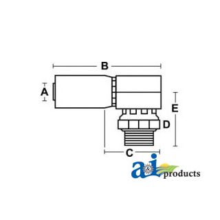 MBX90-06-06 - (HC-MBX90) Male Boss O-ring - Swivel - 90