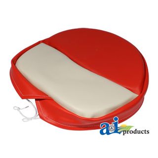 SP300-17 - Deluxe Tie-On Seat Pad for H&M Pans, RED/WHT