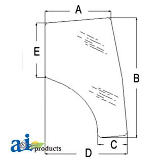 T1155-70772 - Glass, LH Door