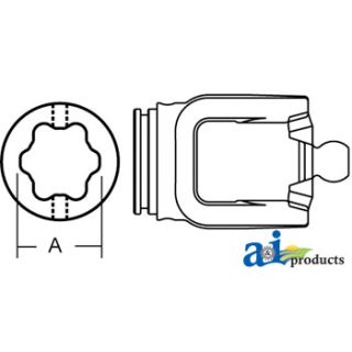 W161287 - Inboard Yoke, used w/ S4GA Inner Profile Tubing