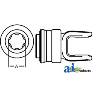 W196835-A - Tractor Yoke, Splined 1 3/8 - 6 Spline - Sliding Coll