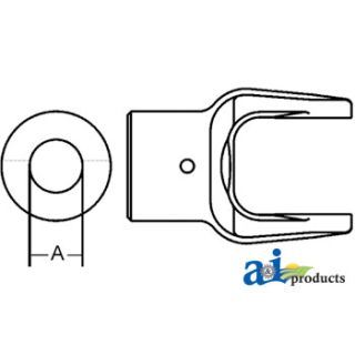 W320678-A - Implement Yoke, Round Bore 1 w/ 5/16 Pin Hole