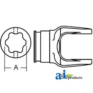 W356906 - Inboard Yoke, used w/ S5 Profile Tubing